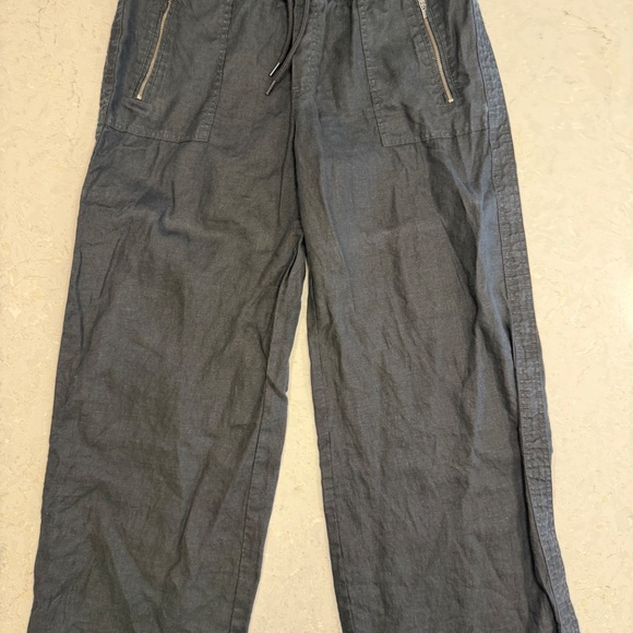 Athleta Wide Leg 100% Linen Pants Size 14 - Picture 7 of 7